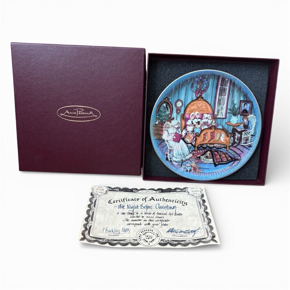 Anna Perenna The Night Before Christmas P Buckley Moss Porcelain Plate COA 4729